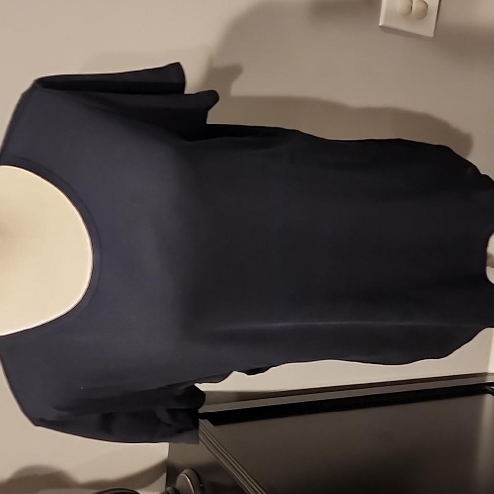Lands' End Women's Navy Short Sleeve Top Size L (14-16) PTP 23 In Length 26 In
